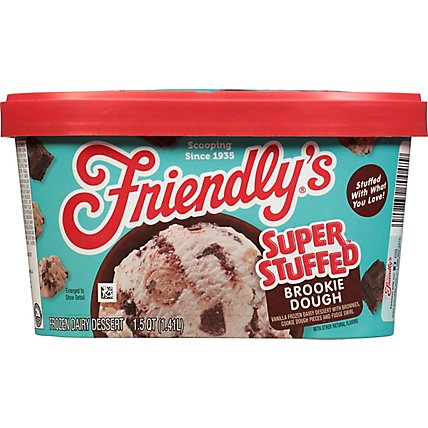 Friendlys Super Stuffed Frozen Dairy Dessert Brookie Dough 1.5 Quart Scround - 1.5 QT - Image 6