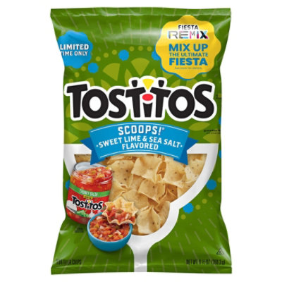 Tostitos Scoops Tortilla Chips Sweet Lime & Sea Salt - 9.5 OZ