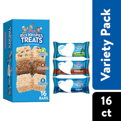 Rice Krispies Treats Crispy Marshmallow Squares Variety Pack Kids Snacks 16 Count - 12.1 Oz - Image 1
