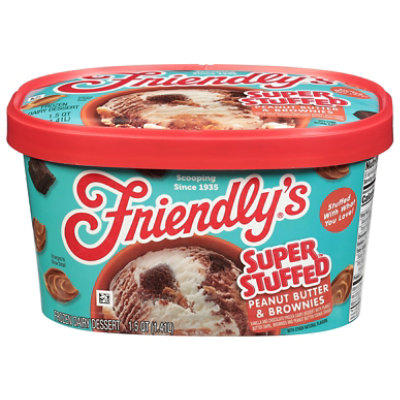 Friendlys Super Stuffed Frozen Dairy Dessert Peanut Butter & Brownies 1.5 Quart Scround - 1.5 QT - Image 2