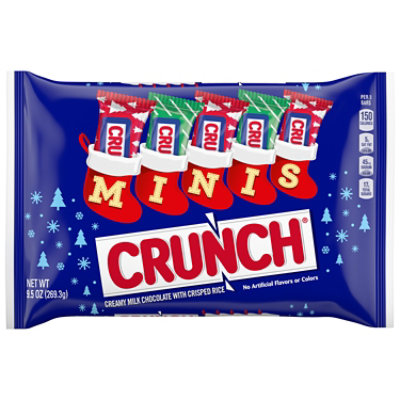 CRUNCH MINIS Creamy Milk Chocolate and Crisped Rice Holiday Mini Candy Bars - 9.4 Oz - Image 1