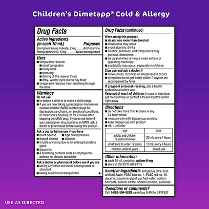 Dimetapp Child Cold-allergy - 4 FZ - Image 4