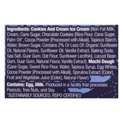 Bubbies Mochi Ice Cream Cookies & Cream - 6 CT - Image 5