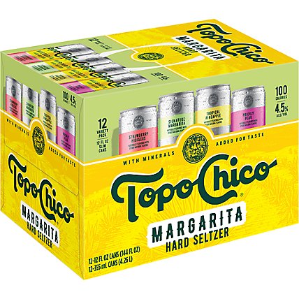Topo Chico Margarita Hard Seltzer 4.5% ABV Variety Pack In Cans - 12-12 Fl. Oz. - Image 1