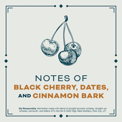 High West Manhattan Barrel Finished Whiskey Premixed Cocktail 74 Proof - 375 Ml - Image 2