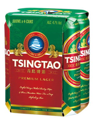 Tsingtao Lager In Cans - 4-16.9 FZ - Image 1
