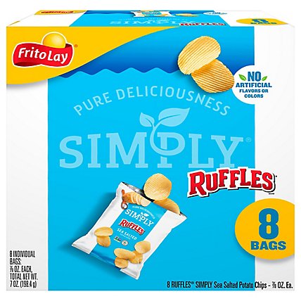 Ruffles Simply Potato Chips Sea Salted 7/8 Ounce 8 Count - 7 OZ - Image 3