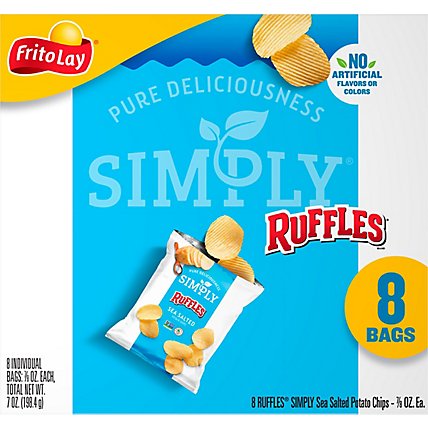 Ruffles Simply Potato Chips Sea Salted 7/8 Ounce 8 Count - 7 OZ - Image 6