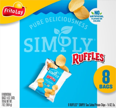 Ruffles Simply Potato Chips Sea Salted 7/8 Ounce 8 Count - 7 OZ - Image 6