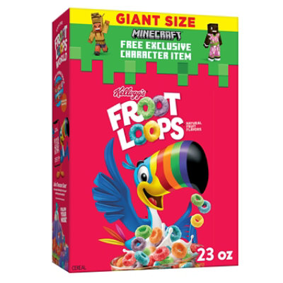 Kellogg's Froot Loops Original Cold Breakfast Cereal, Family Size, 23 oz Box