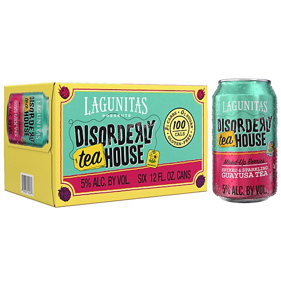 Lagunitas Disorderly Teahouse Mixed Berry Spiked & Sparkling Guayusa Tea - 6-12 Fl. Oz.