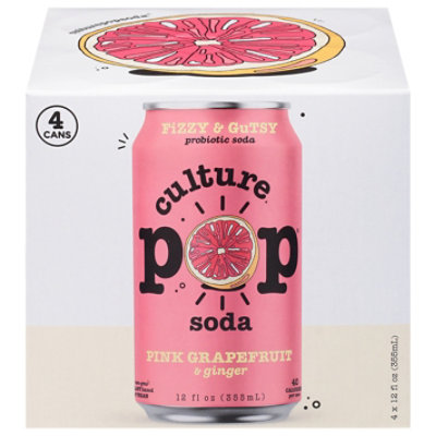 Culture Pop Soda Pnk Grapefruit Soda - 4-12 FZ - Image 3