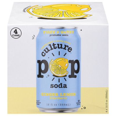 Culture Pop Soda Ginger Lemon Soda - 4-12 FZ - Image 3