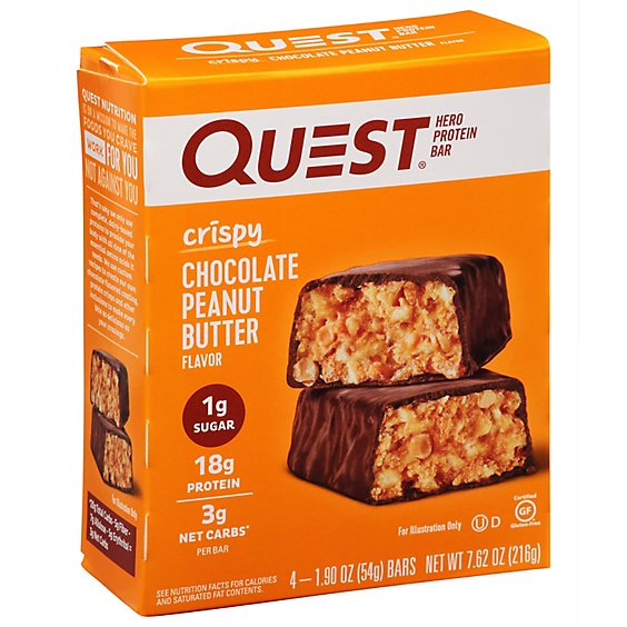 Quest Hero Crunch Bar Peanut Butter - 4-1.90 OZ