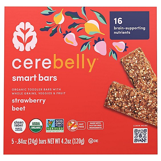 Cerebelly Smart Bars Strawberry Beet - 4.2OZ