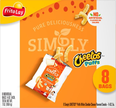 Cheetos Simply Cheese Flavored Snacks White Cheddar Puffs - 7 OZ - Image 6