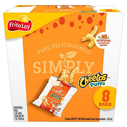 Cheetos Simply Cheese Flavored Snacks White Cheddar Puffs - 7 OZ - Image 1