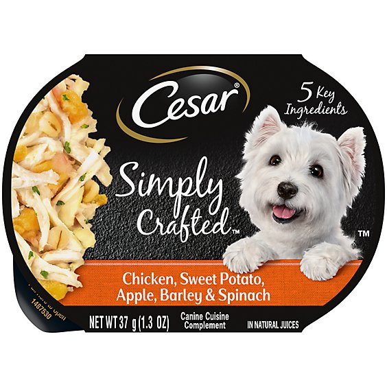 Cesar Simply Crafted Chicken Sweet Potato Apple Meal Topper Adult Wet Dog Food - 1.3 Oz