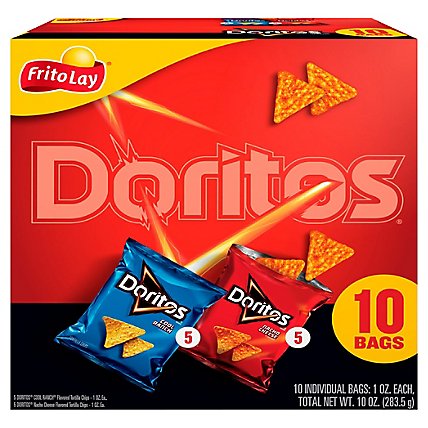 Doritos Tortilla Chips Variety Pack 1 Ounce 10 Count - 10 OZ - Image 2