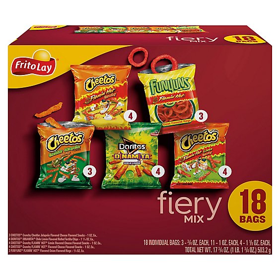 Frito Lay Variety Pack Fiery Mix – 18 Ct