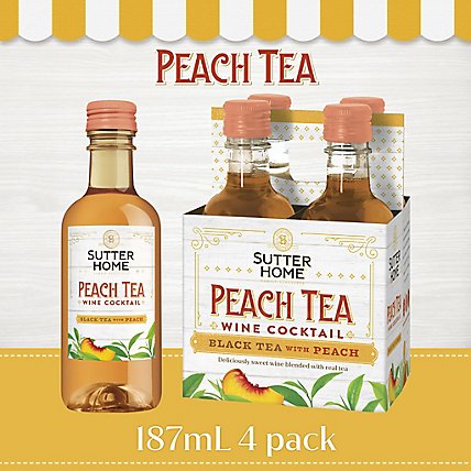 Sutter Home Peach Tea Wine Cocktail Single Bottle - 187 Ml - Image 1