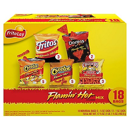 Frito Lay Snacks Flamin Hot Mix Variety - 17.375 OZ - Image 1