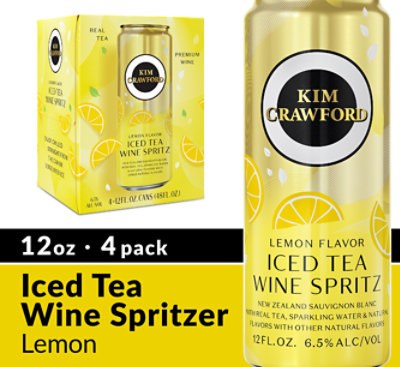 Kim Crawford Iced Tea Wine Spritz Lemon Flavor Sauvignon Blanc Sparkling Wine Cans - 4-355 Ml - Image 1