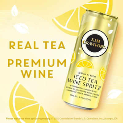 Kim Crawford Iced Tea Wine Spritz Lemon Flavor Sauvignon Blanc Sparkling Wine Cans - 4-355 Ml - Image 2