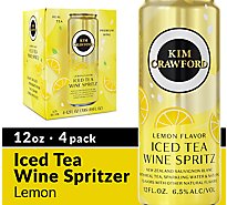 Kim Crawford Iced Tea Wine Spritz Lemon Sauvignon Blanc Sparkling Wine Cans Multipack - 4-355 Ml