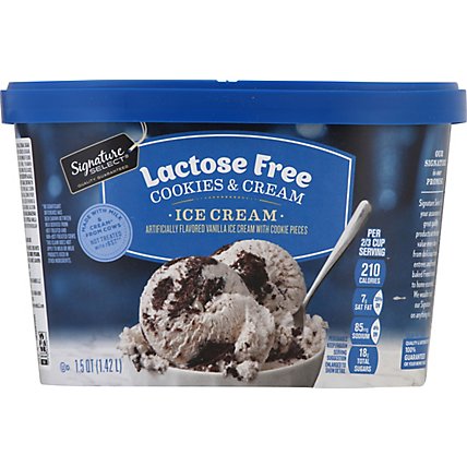 Signature Select Cookies & Cream Lactose Free Ice Cream - 1.5 QT - Image 2