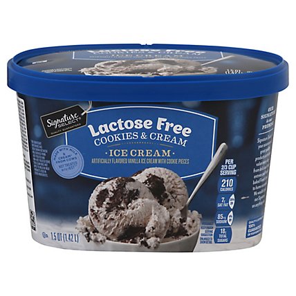 Signature Select Cookies & Cream Lactose Free Ice Cream - 1.5 QT - Image 1