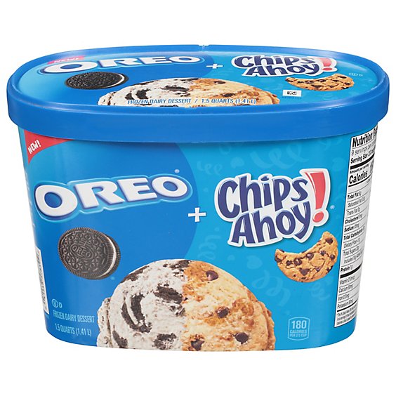 OREO And Chips Ahoy! 2 In 1 Frozen Dairy Dessert Scoopable Tub - 1.5 Quart