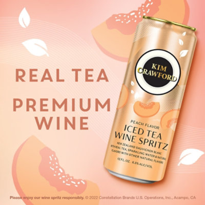 Kim Crawford Iced Tea Wine Spritz Peach Flavor Sauvignon Blanc Sparkling Wine Cans - 4-355 Ml - Image 2