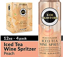 Kim Crawford Iced Tea Wine Spritz Peach Flavor Sauvignon Blanc Sparkling Wine Cans - 4-355 Ml