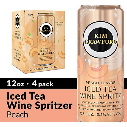 Kim Crawford Iced Tea Wine Spritz Peach Flavor Sauvignon Blanc Sparkling Wine Cans - 4-355 Ml - Image 1