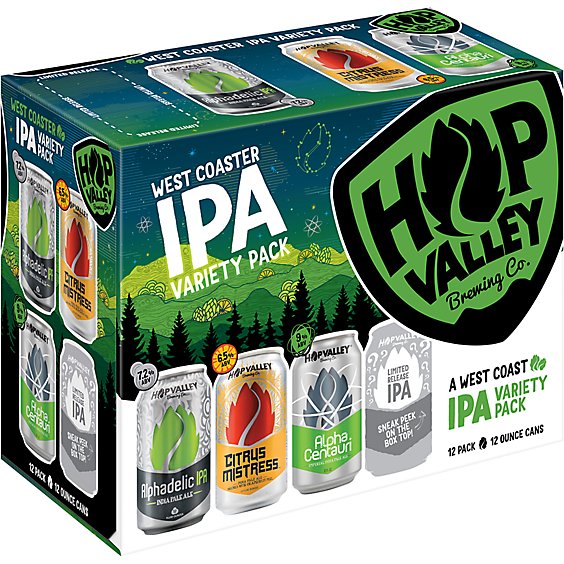 Hop Valley West Coaster IPA Mi Craft Beer 9.2% ABV Cans - 12-12 Fl. Oz.