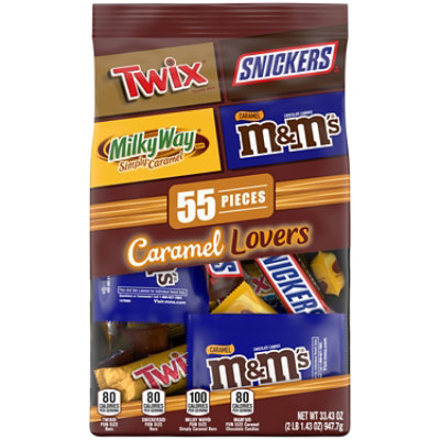 Snickers M&M'S Caramel TWIX & Milky Way Caramel Lovers Variety Pack Chocolate Candy - 33.43 Oz - Image 1