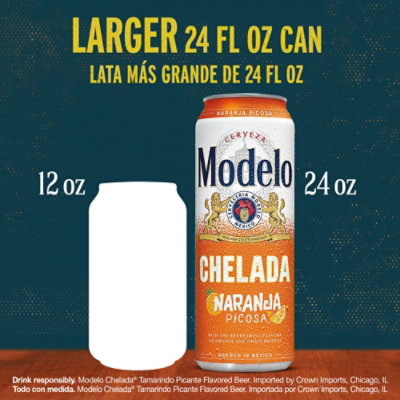 Modelo Chelada Naranja Picosa Mexican Import Flavored Beer 3.5% ABV Can - 24 Fl. Oz. - Image 4