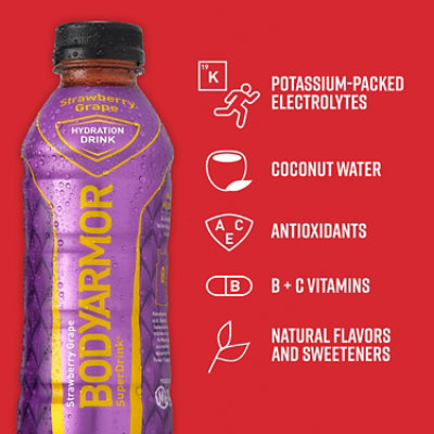 BODYARMOR SuperDrink Strawberry Grape Bottles - 8-12 Fl-Oz. - Image 4