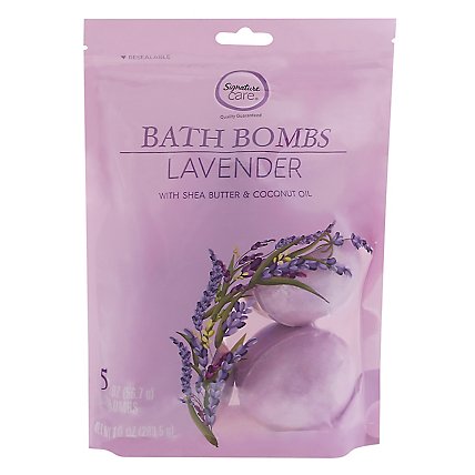 Signature Care Bath Bombs Lavender Scented - 5-2 OZ - Image 1