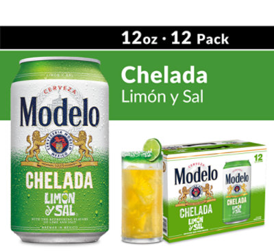Modelo Chelada Limon y Sal Mexican Import Flavored Beer 3.5% ABV Can - 12-12 Fl. Oz.