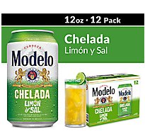 Modelo Chelada Limon y Sal Mexican Import Flavored Beer Cans Multipack 3.5% ABV - 12-12 Fl. Oz.