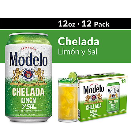 Modelo Chelada Limon y Sal Mexican Import Flavored Beer Cans 3.5% ABV - 12-12 Fl. Oz. - Image 1