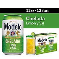 Modelo Chelada Limon y Sal Mexican Import Flavored Beer Cans 3.5% ABV - 12-12 Fl. Oz. - Image 1