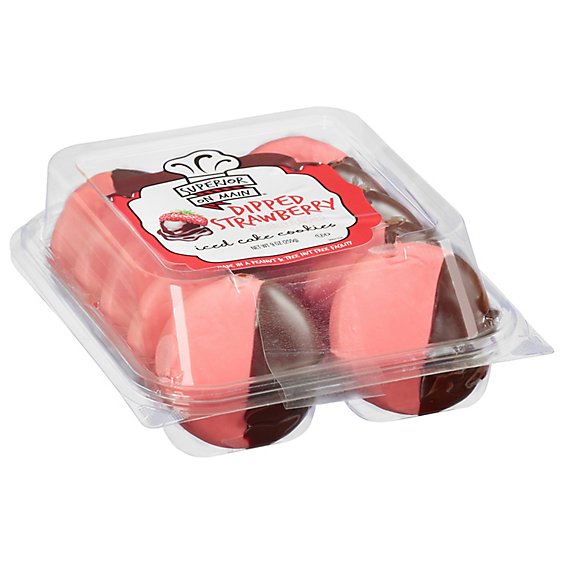 Superior Dipped Strawberry Iced Cake Cookies 10 Count - 9 OZ