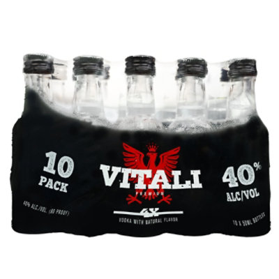 Vitali Vodka Plastic Bottles 80 Proof - 10-50 ML - Image 1