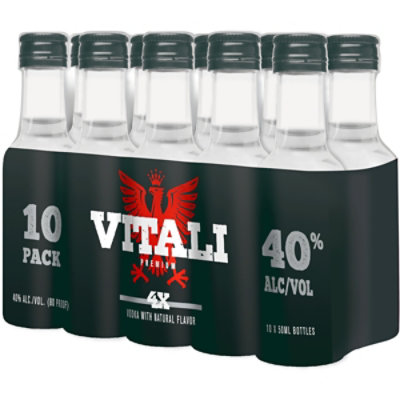 Vitali Vodka Plastic Bottles 80 Proof - 10-50 ML