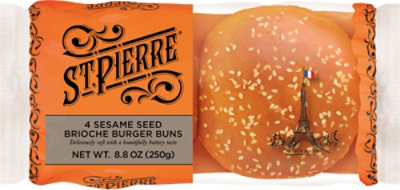 Bakery Seeded Brioche Burger Bun 4 Count - 8.8 OZ - Image 2