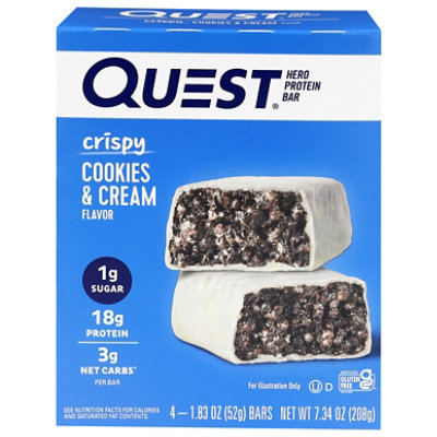 Quest Hero Crunch Bar Cookies & Cream - 4-1.83 OZ