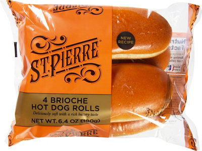 St. Pierre Brioche Hot Dog Rolls 4 Side 6.4 OZ Vons